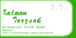 kalman torzsok business card